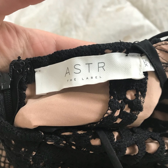 ASTR Crocheted Black Tank Dress W/ Slip - Picture 4 of 4